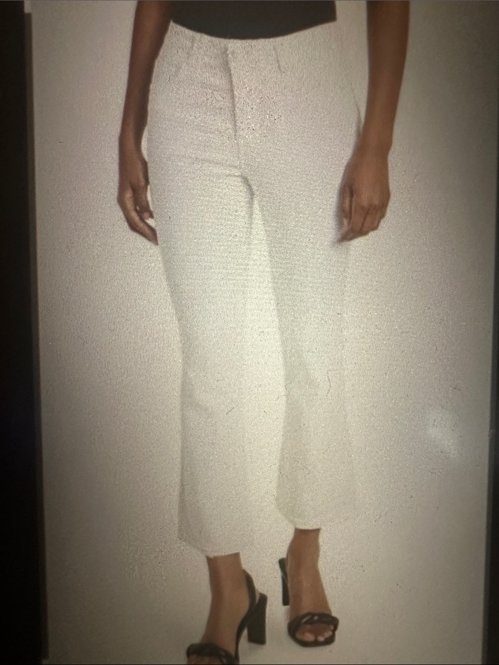 Democracy Ab Technology High Rise Cropped Itty Bitty Flare in White, size 14
